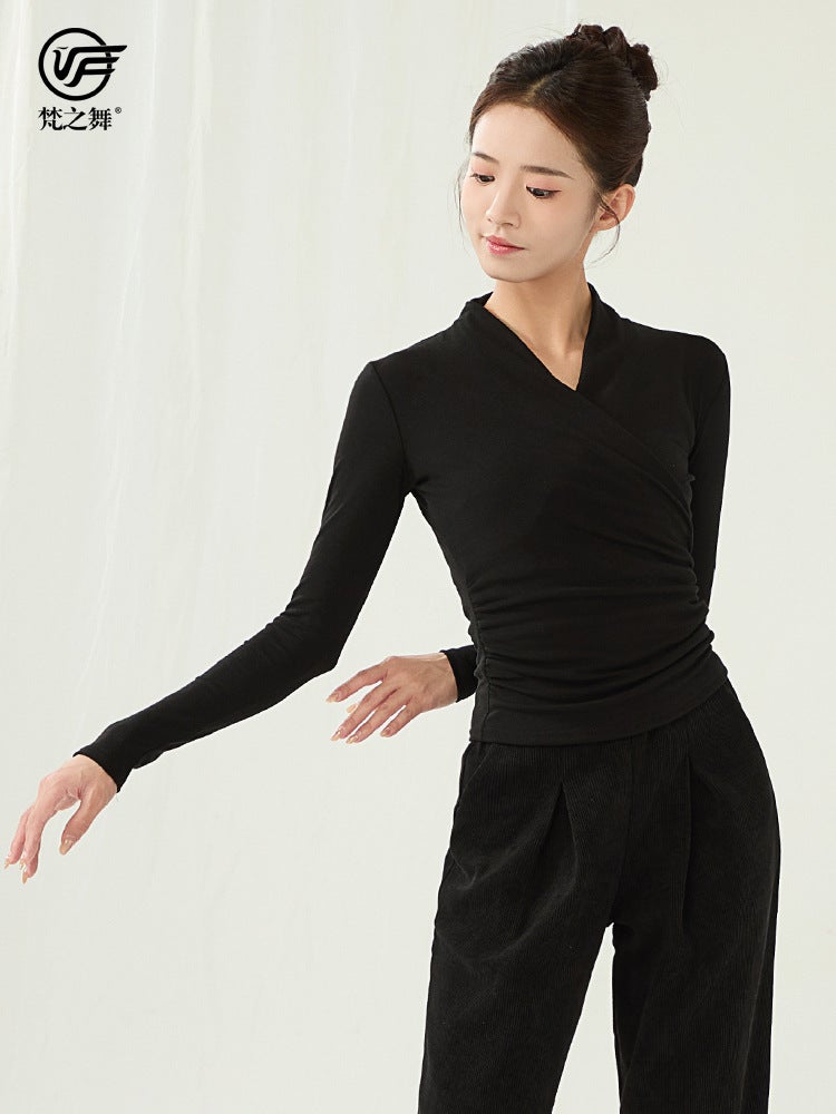 Sanskrit Dance Classical Modern Dance Practice Suit Female Adult Long Sleeve Slim Dancing Special Top Thick - Image 3